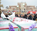 مراسم تدفین پیکر آسمانی دو شهید بی نشان در دانشگاه حضرت معصومه (س)  برگزار شد.